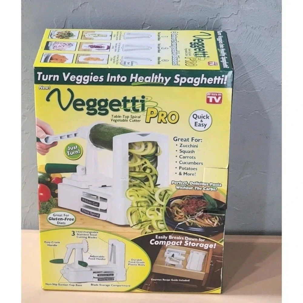 Veggetti Pro Table Top Spiral Vegetable‎ Cutter Open Box
